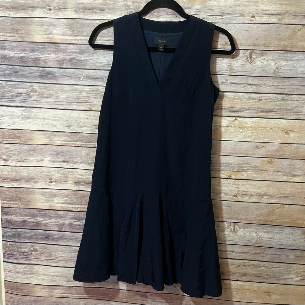 JCREW sleeveless navy dress with ruffles Size XXS G2